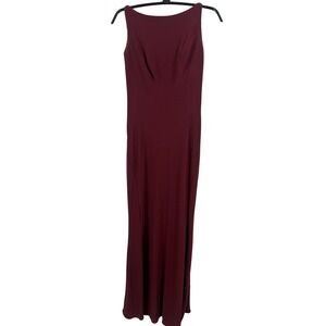 Sorella Vita Burgundy Sleeveless Formal Bridesmaid Evening Classy Column Size 4